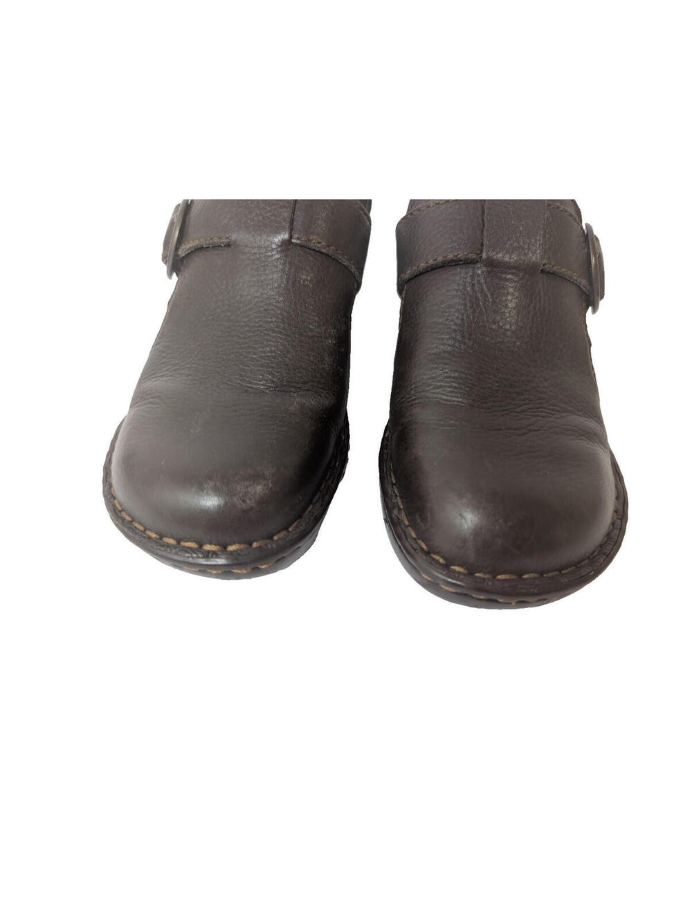 Bjorndal KellyAnne Womens 6M Shoes Mule Clog Wedge Sandal 136221 Brown Leather - Picture 6 of 9